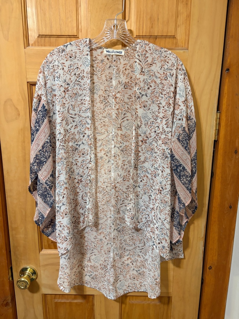🌹5 for $25🌹 Wallflower Sheer Floral Kimono in Blush and Navy Accents